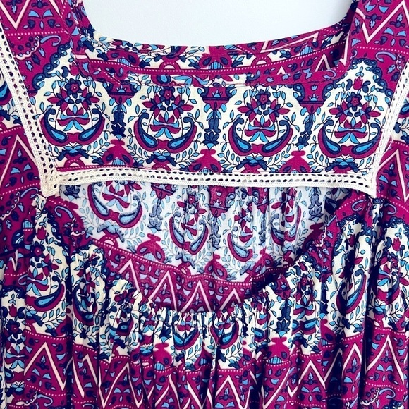 Umgee Boho Babydoll Tunic Mini Dress Size S - Picture 3 of 6